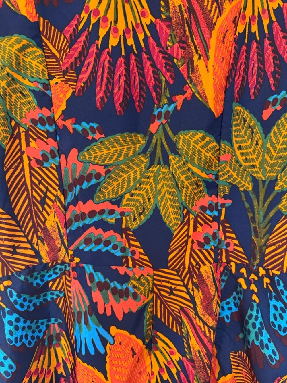 Live 4 Truth Navy Tropical Midi Shirt Dress~Button-Up Resort Duster Style ~ XL - Picture 9 of 12